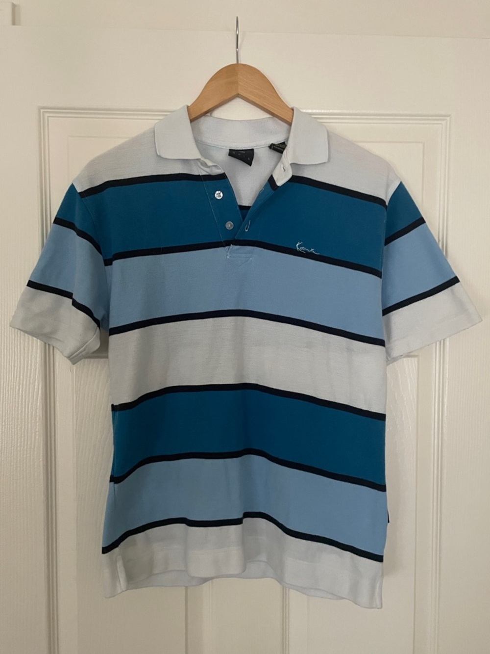 💙 Kani Gold Striped Short Sleeve Polo 💙